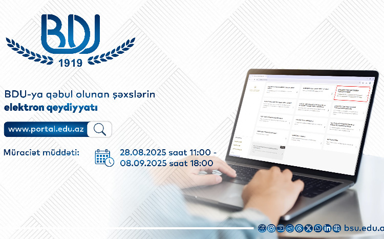BDU-ya qəbul olunan şəxslərin elektron qeydiyyatı başlayır 