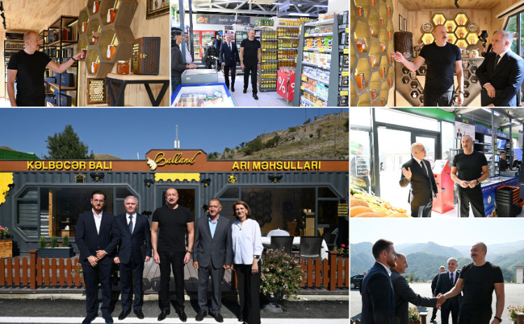 Prezident İlham Əliyev “Balland-Kəlbəcər balı, arı və arıçılıq məhsulları mağazası”nın açılışında iştirak edib 