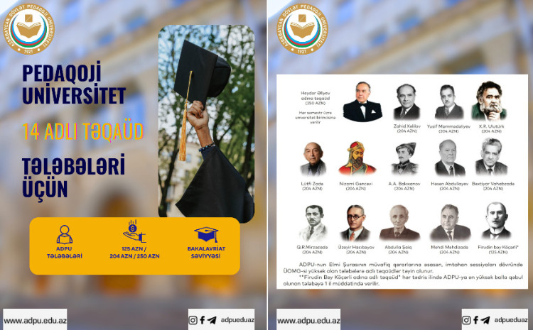 Pedaqoji Universitet tələbələr üçün 14 adlı təqaüd təklif edir 