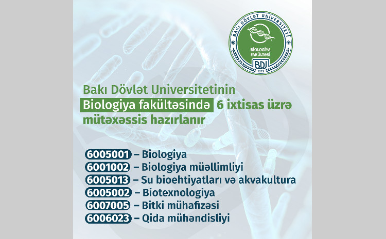 BDU-nun Biologiya fakültəsinə 6 ixtisas üzrə tələbə qəbulu aparılır 