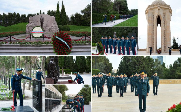 DSX rəhbərliyi Fəxri xiyabanı və Şəhidlər xiyabanını ziyarət edib - VİDEO