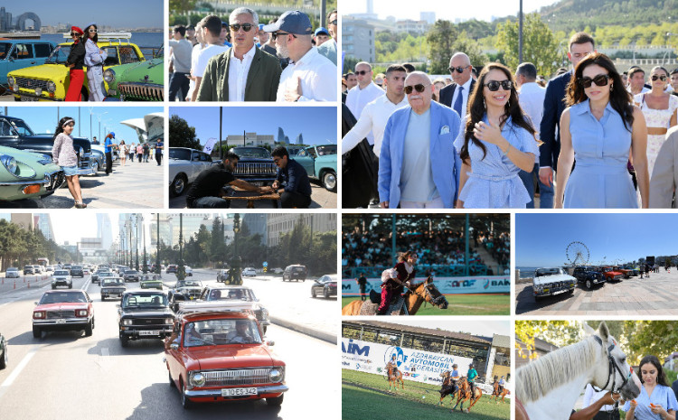 “At gücü” - klassik avtomobillərin yürüşü və çövkən oyunu keçirilib 