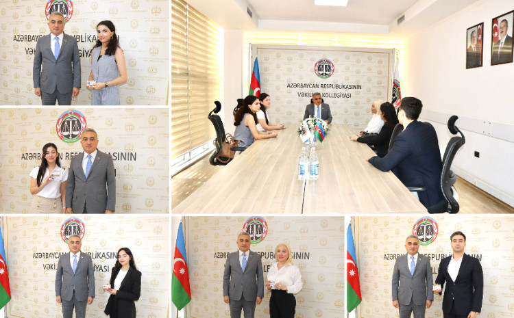 Vəkillər Kollegiyasının sədri işə yeni qəbul edilən vəkil köməkçiləri ilə görüşüb 