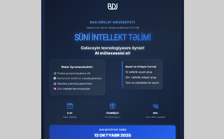 BDU tələbələri üçün süni intellekt təlimi - ELAN