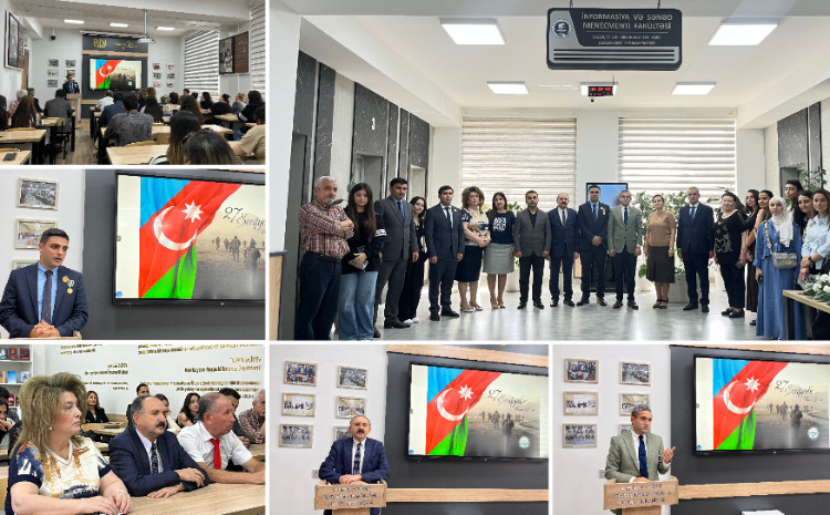 Qazi Sərxan Veysəlli döyüş xatirələrini BDU tələbələri ilə bölüşdü 