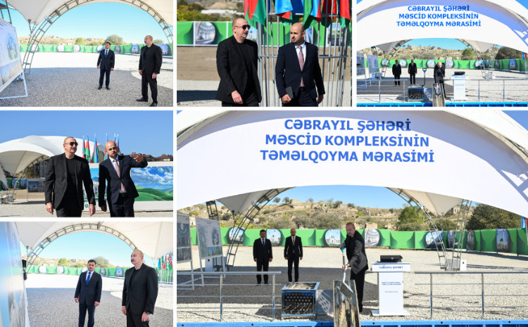 President Ilham Aliyev laid foundation stone for Jabrayil City Mosque  President Ilham Aliyev laid foundation stone for Jabrayil City Mosque