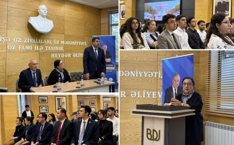BDU-da "Heydər Əliyev mühazirələri” layihəsinin növbəti qonağı YAP Veteranlar Şurasının üzvü Dilarə Seyidzadə olub 