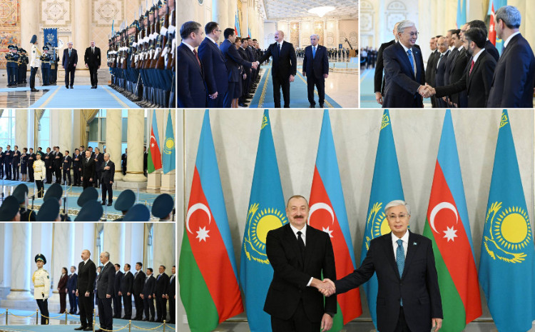 Official welcome ceremony was held for Ilham Aliyev in Astana 