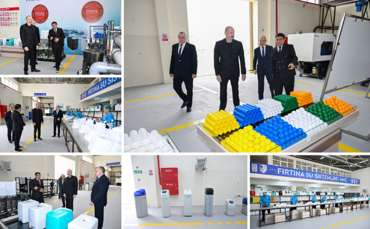 President Ilham Aliyev visited water filter production facility in Sabirabad  President Ilham Aliyev visited water filter production facility in Sabirabad