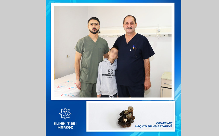 Batareya və maqnit qırıntıları udan 9 yaşlı 