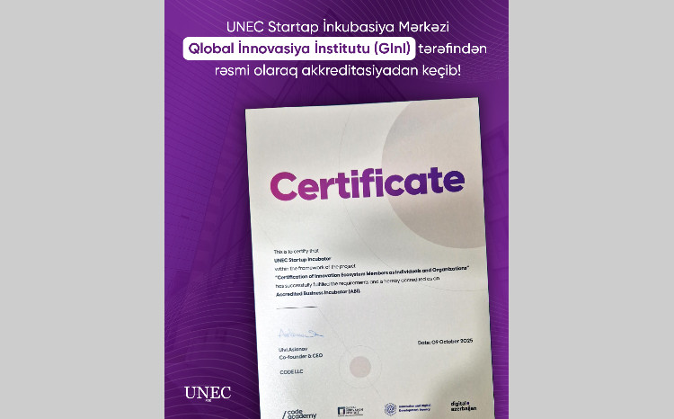 UNEC Startup Incubation Center Earns Accreditation from the Global Innovation Institute 