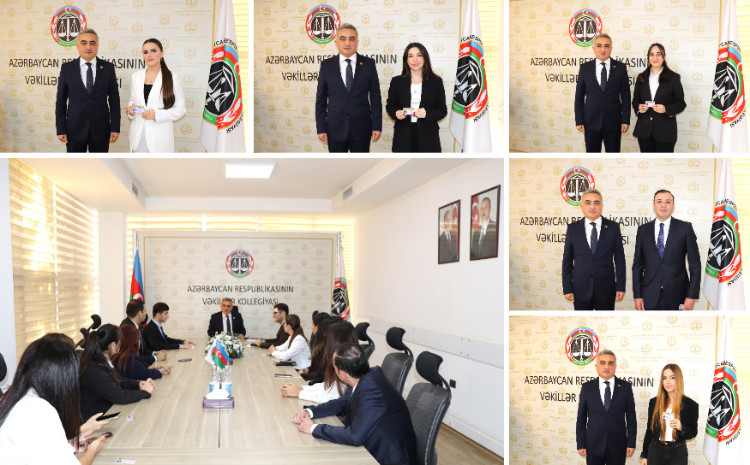 Vəkillər Kollegiyasının sədri işə yeni qəbul edilən vəkil köməkçiləri ilə görüşüb 