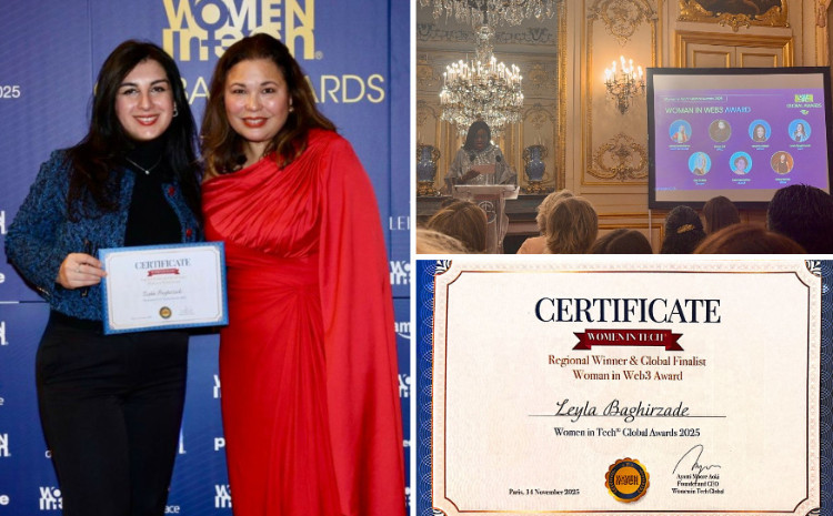 Soydaşımız “8th WOMEN IN TECH® Global Awards” üzrə Regional Qalib elan olunub 