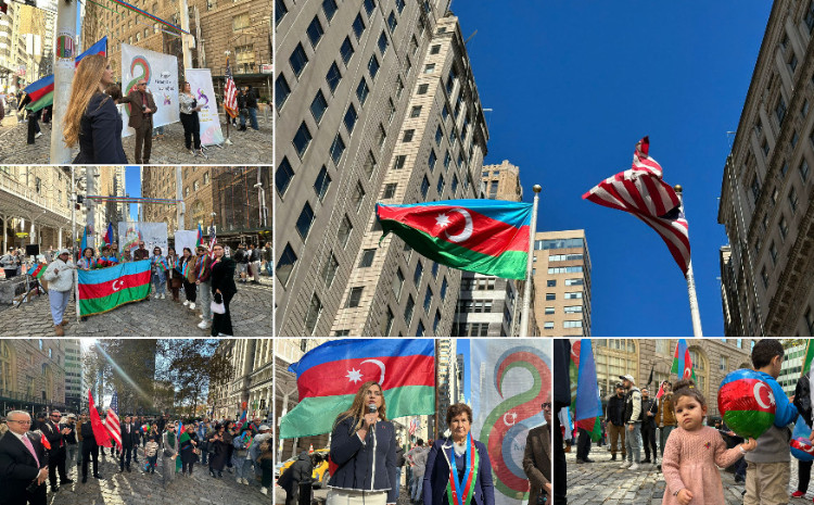 Nyu Yorkun məşhur parkında Azərbaycanın Dövlət Bayrağı ucaldılıb 
