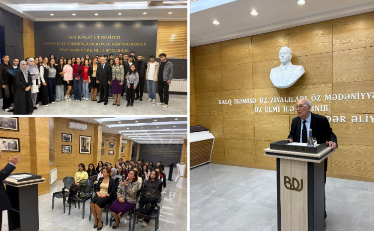 BDU-da “Ulu Öndər xatirələrdə” layihəsinin növbəti qonağı professor İzzət Rüstəmov olub 