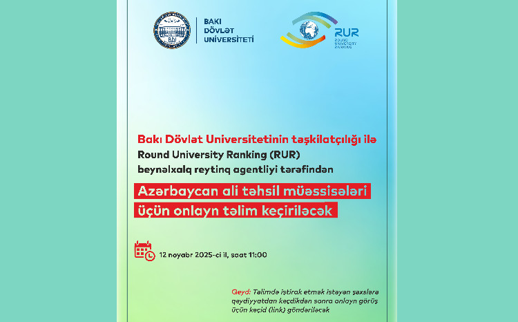 BDU beynəlxalq reytinq agentliyi ilə birgə ali təhsil müəssisələri üçün onlayn təlim təşkil edəcək 