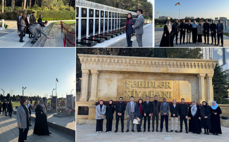 BDU-nun əcnəbi tələbələri Fəxri xiyabanı və Şəhidlər xiyabanını ziyarət ediblər 