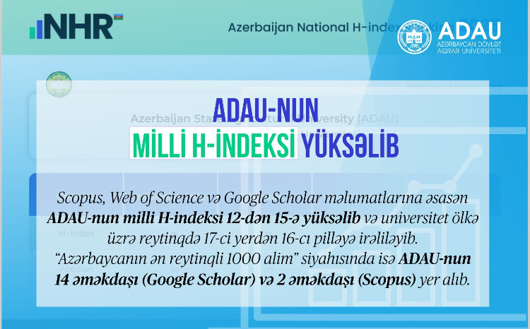 ADAU-nun milli H-indeksi yüksəlib 
