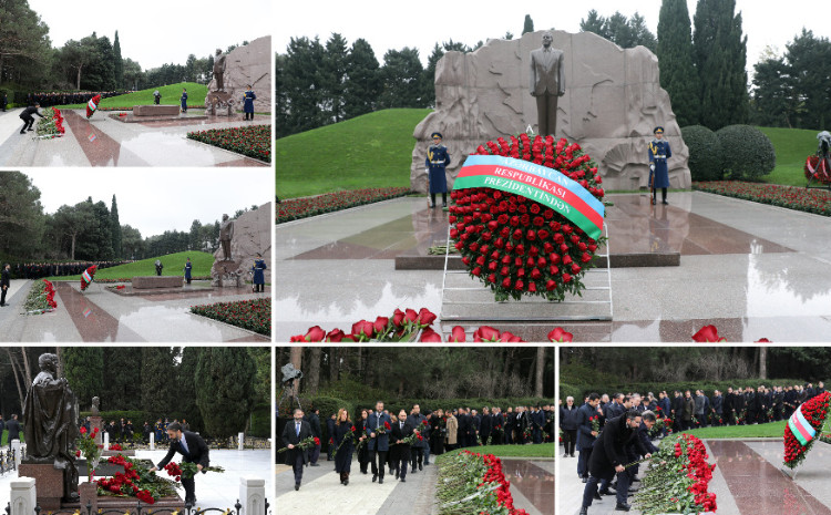 SOCAR-ın kollektivi Ulu Öndər Heydər Əliyevin məzarını ziyarət edib 