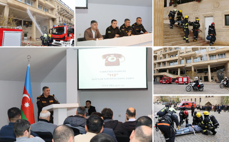 İçərişəhərdə simulyasiyalı təxliyə təlimi keçirilib 