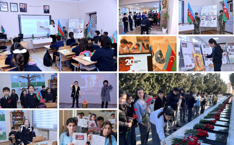 Paytaxt məktəblərində tariximizin qəhrəmanlıq səhifəsinə nəzər salınıb 