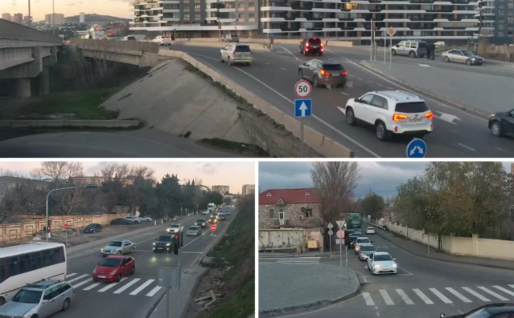Yol hərəkətində dəyişiklik edildi, yolda yeni svetoforlar quraşdırıldı 