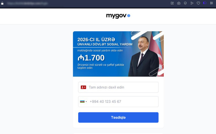  XRİTDX vətəndaşları saxta saytlara qarşı diqqətli davranmağa çağırır 