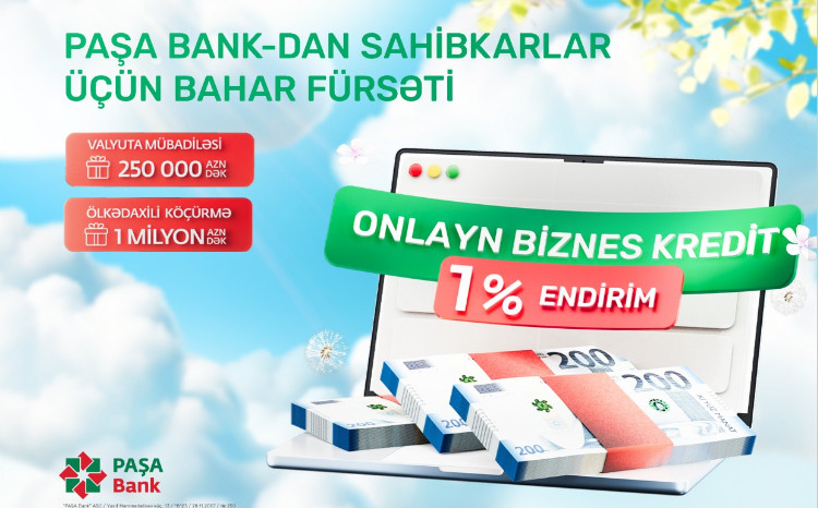 PAŞA Bank sahibkarlara illik 12%-dən başlayan biznes krediti və komissiyasız əməliyyatlar təklif edir 
