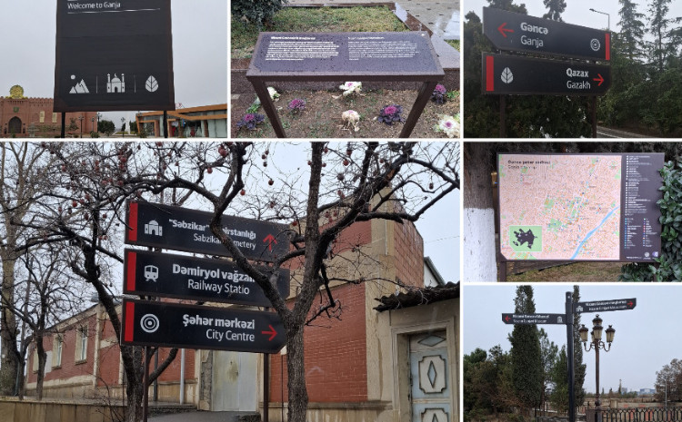 Gəncə şəhərində turistik nişanlanma işləri həyata keçirilib 
