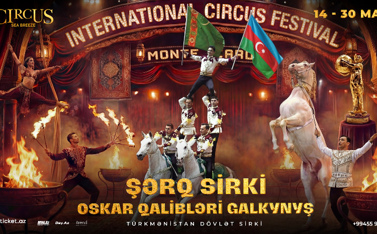 Bakıda “Şərq Sirki”: Monte-Karlo qaliblərinin möhtəşəm atüstü şousu Circus Sea Breeze-də 