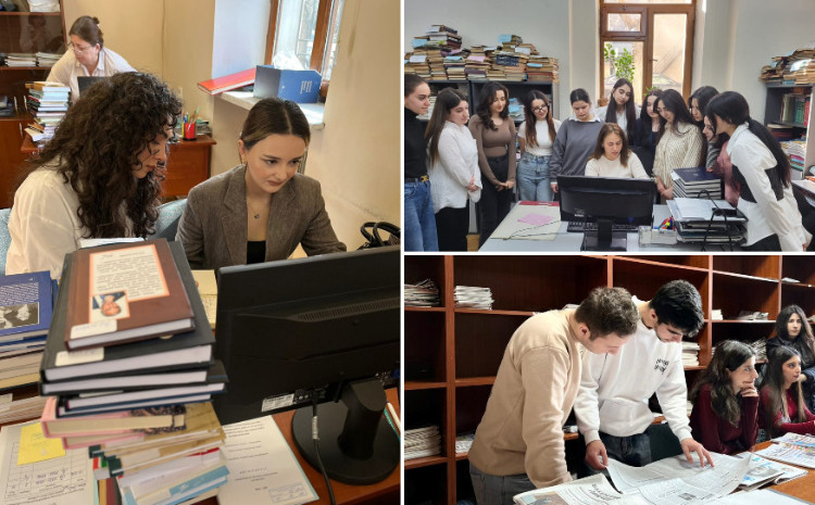 BDU tələbələri Milli Kitabxanada istehsalat təcrübəsində 