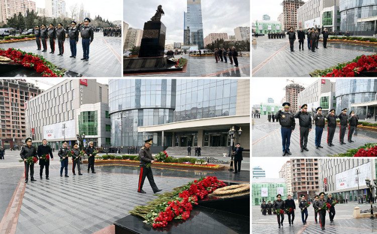 Müdafiə Nazirliyinin rəhbər heyəti "Ana harayı" abidəsini ziyarət edib - VİDEO