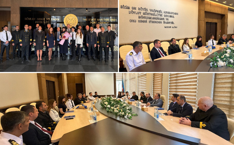 A meeting held at the State Maritime and Port Agency with Azerbaijan’s first female seafarer to obtain a mechanic’s certificate 