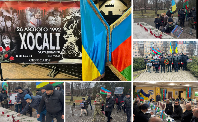 Ukraynadakı soydaşlarımız Xocalı soyqırımı qurbanlarını anıblar 