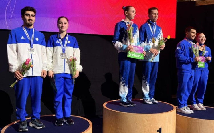 World Cup joy for trampoline gymnasts 