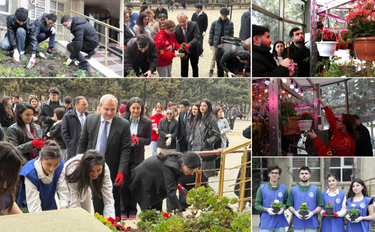 Акция в БГУ по посадке цветов, посвященная «Году градостроительства и архитектуры» 