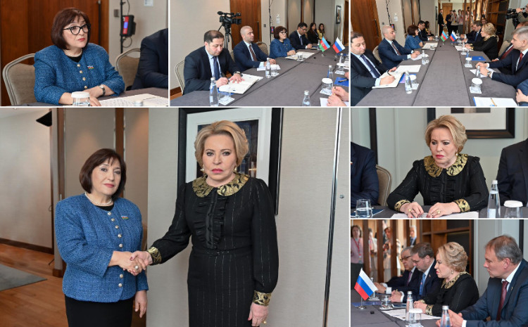 Milli Məclisin sədri Sahibə Qafarova Rusiya Federal Məclisi Federasiya Şurasının sədri ilə görüşüb 