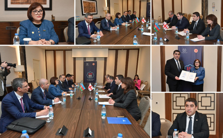 Milli Məclisin sədri Sahibə Qafarova Gürcüstan parlamentinin sədri ilə görüşüb 