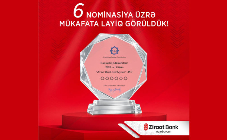 “Ziraat Bank Azərbaycan” ABA tərəfindən 6 nominasiya üzrə mükafatlandırılıb 
