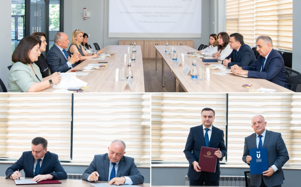 Ədliyyə Nazirliyinin Məhkəmə Ekspertizası Mərkəzi ilə Azərbaycan Texniki Universiteti arasında əməkdaşlıq memorandumu imzalanıb 