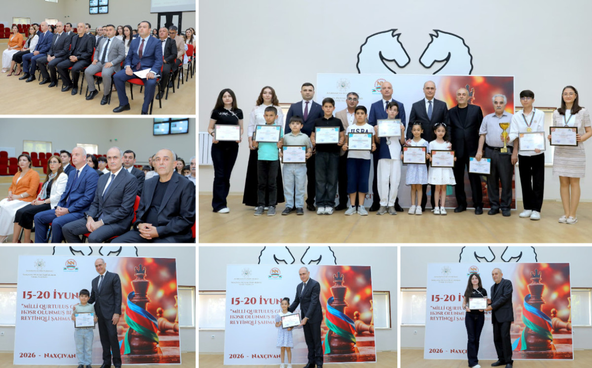 Naxçıvanda “15 İyun - Milli Qurtuluş Günü”nə həsr olunmuş beynəlxalq reytinqli şahmat turnirinin qalibləri mükafatlandırılıb 