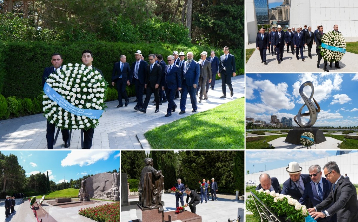TDT-yə üzv ölkələrin dini məsələlər üzrə dövlət qurumları rəhbərləri Fəxri Xiyabanı və Zəfər abidəsini ziyarət ediblər 