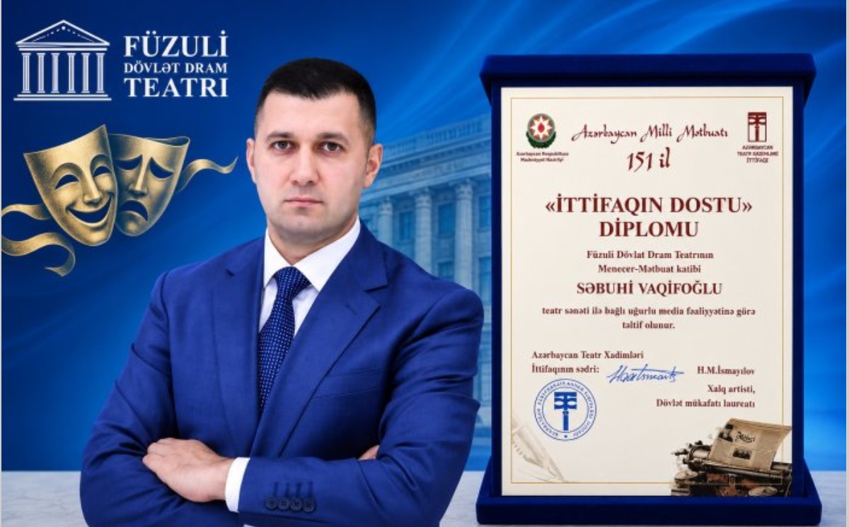 Jurnalist Səbuhi Vaqifoğlu “İttifaqın Dostu” diplomu ilə təltif edilib 
