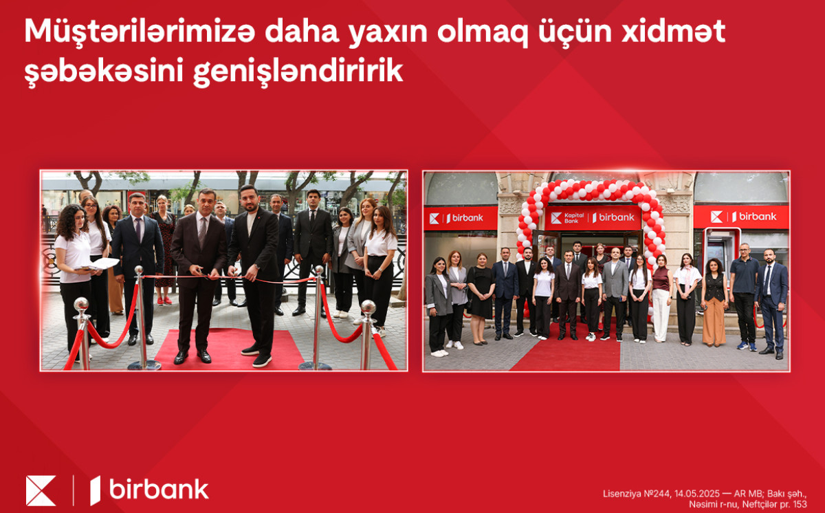 Kapital Bank operates the country’s largest service network with 116 branches, 51 divisions and 1 274 ATMs 