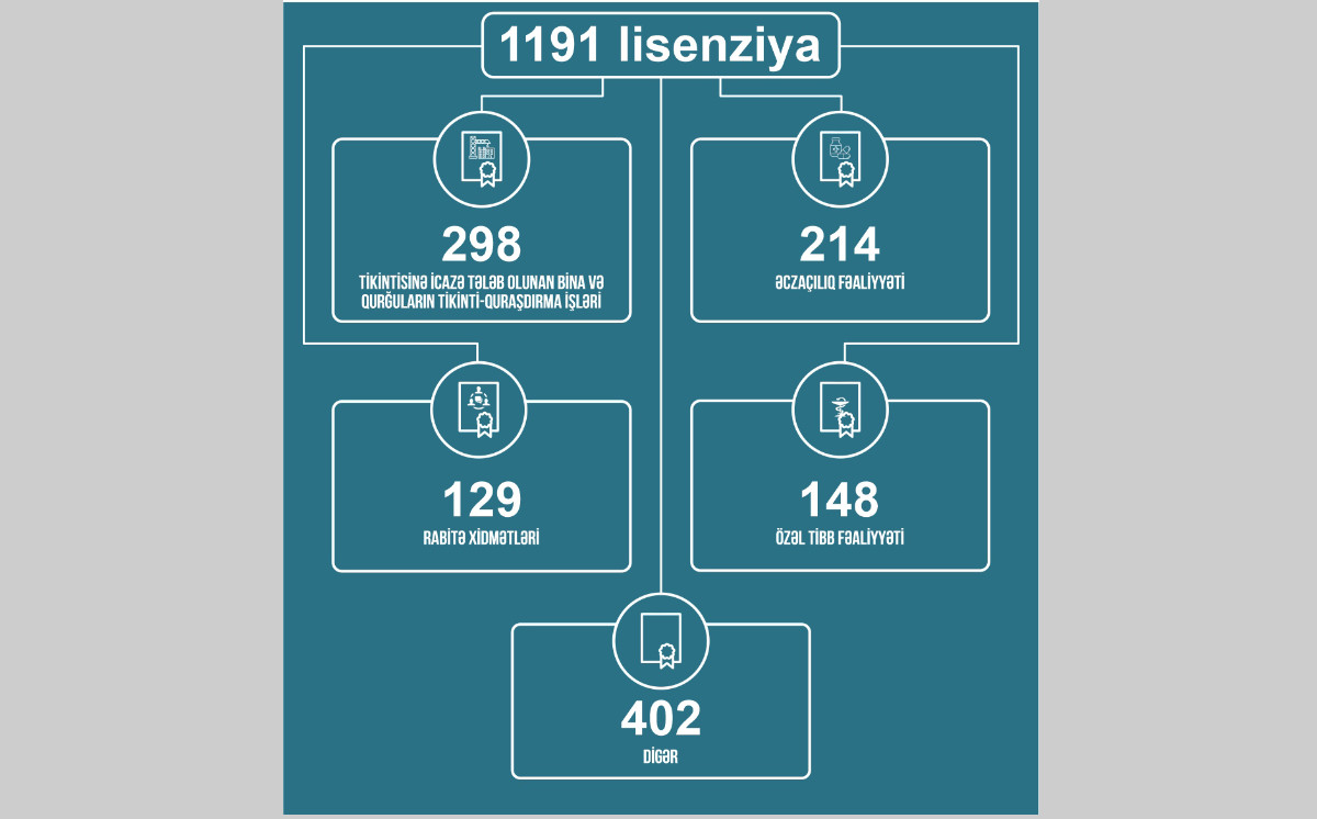 2026-cı ilin yanvar-iyul ayları ərzində sahibkarlara 1191 lisenziya verilib 