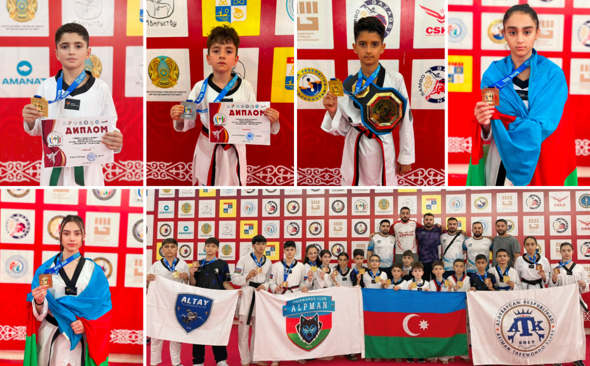Azərbaycan taekvondoçuları Qazaxıstanda 18 medal qazandı - 7-si qızıl