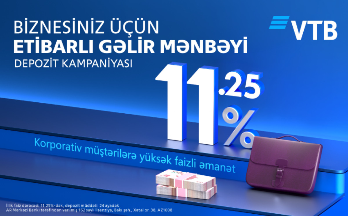 Biznesiniz üçün etibarlı gəlir mənbəyi - illik 11,25%-dək stabil gəlir! 