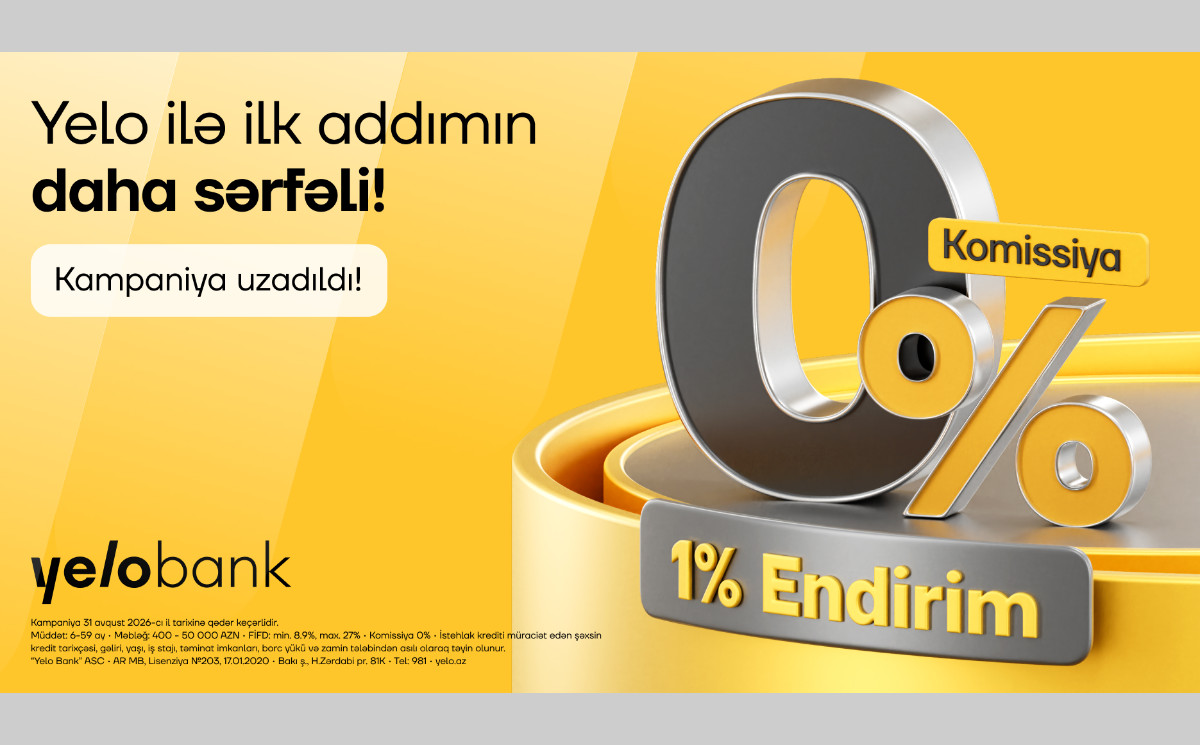 Специальная акция от Yelo Bank: скидка 1% к ставке и 0% комиссии на первый кредит 