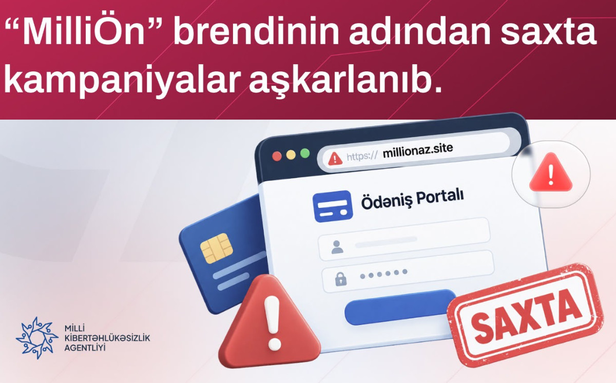 “MilliÖn” brendinin adından istifadə edilməklə həyata keçirilən fişinq kampaniyası aşkarlanıb 