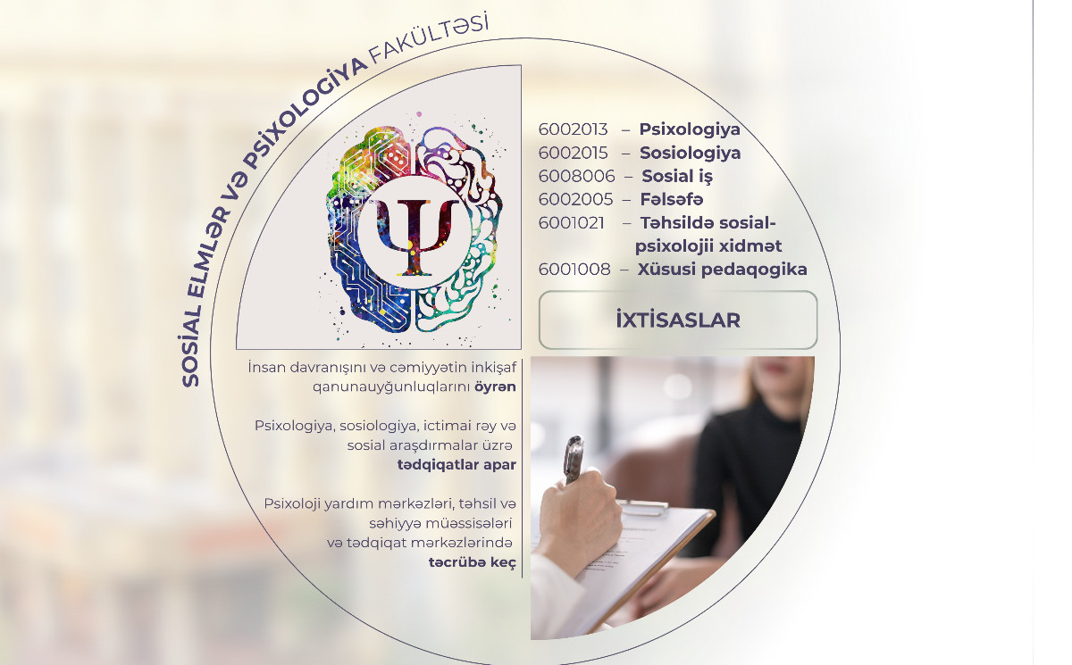 BDU-nun Sosial elmlər və psixologiya fakültəsində 6 ixtisas üzrə kadrlar hazırlanır 